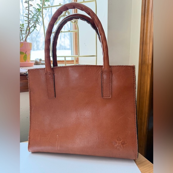 Patricia Nash Cognac Leather Satchel - Convertible to Crossbody - Picture 5 of 16